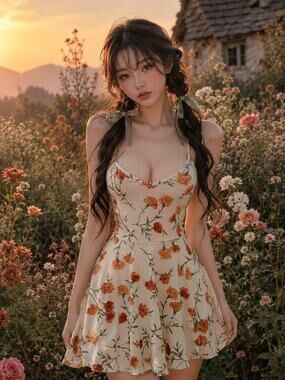 Bloom Where you Wander wildflower meadow skater mini dress